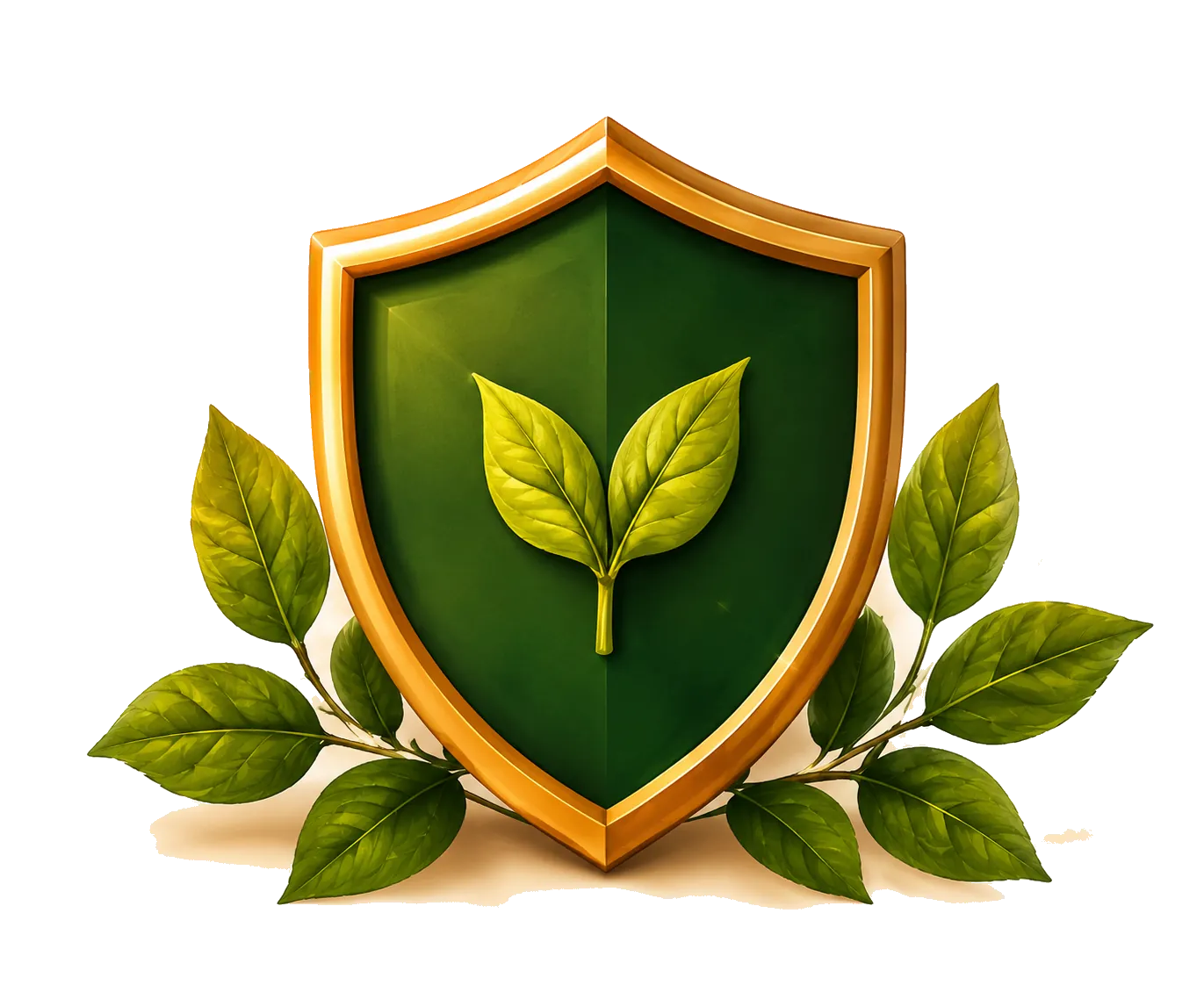 A green shield with leaves — our promise of trusted quality