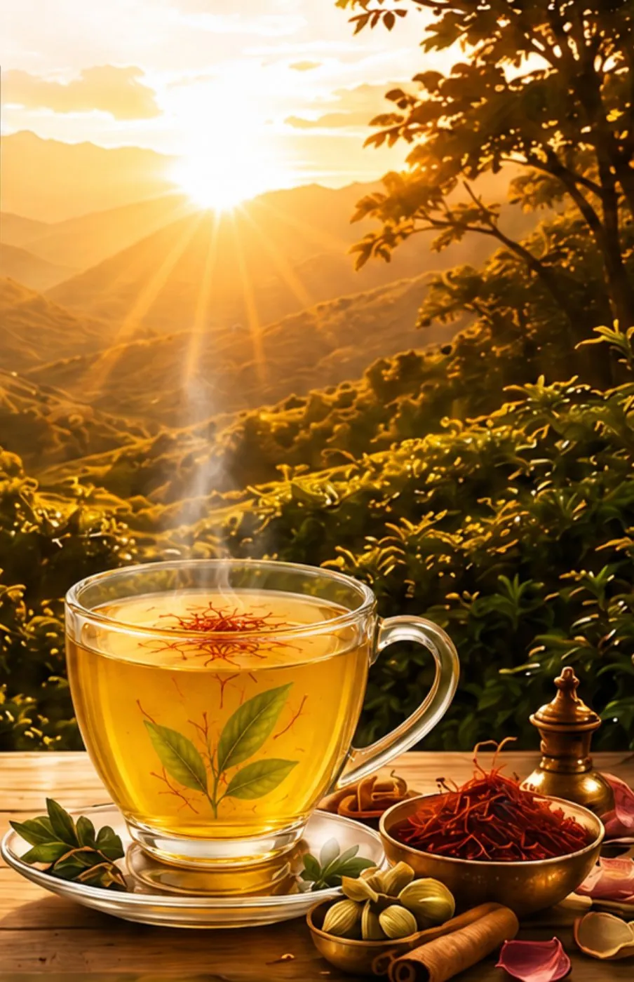 A cup of Zestieva Kashmiri Kahwa