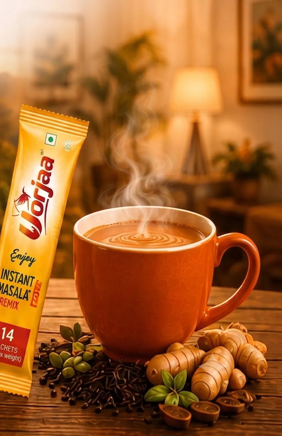 A cup of Uorjaa Instant Masala Tea Premix