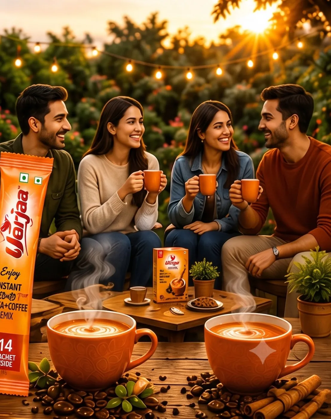 A cup of Uorjaa Instant Twins Tea + Coffee Premix
